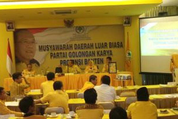Suasana Musyawarah Daerah Luar Biasa Partai Golkar Provinsi Banten, Jumat (27/12/2013), di Kantor DPP Partai Golkar, Jakarta Barat.