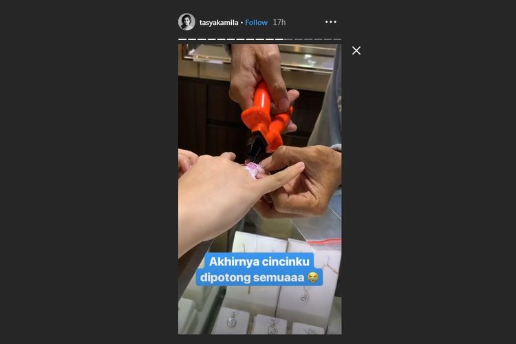 Bidik layar Insta Story akun Instagram milik Tasya Kamila, Senin (25/3/2019).
