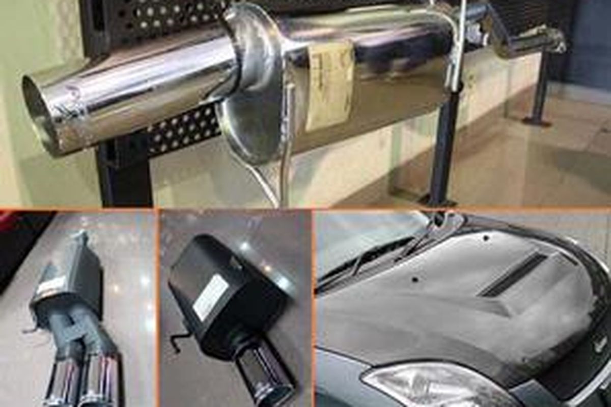 Knalpot, Muffler dan kap mesin karbon