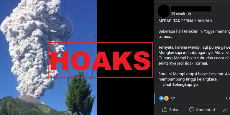 Hoaks, Merapi erupsi besar pada 30 Mei 2022