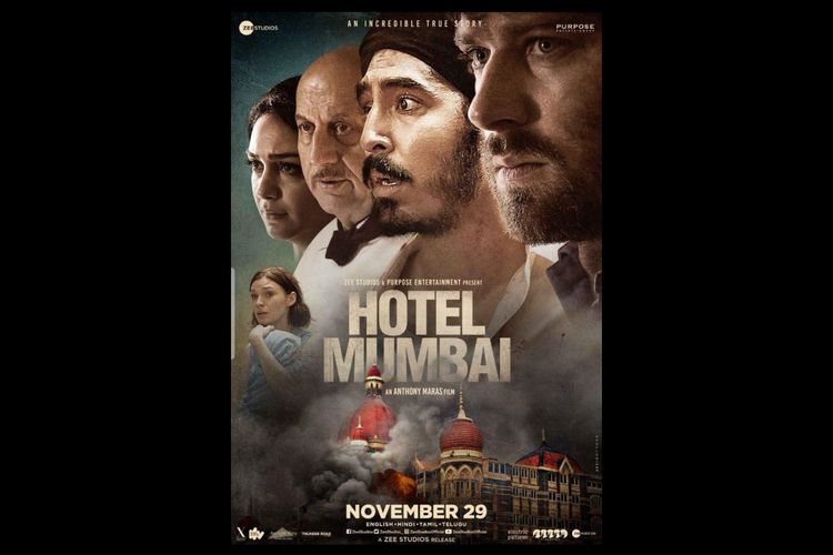 Poster Hotel Mumbai (2018) dibintangi Dev Patel.