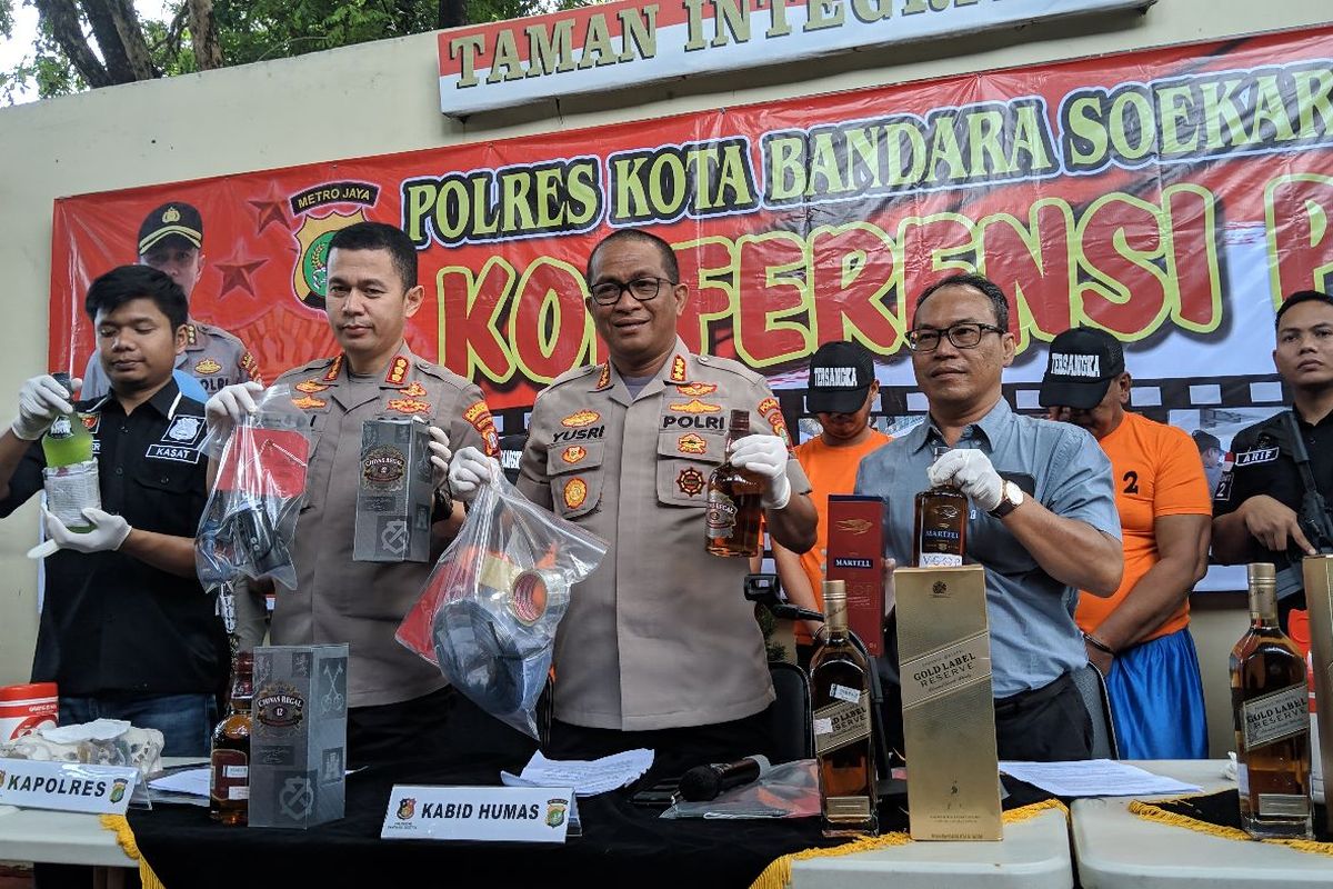 Barang bukti yang berhasil disita Polres Bandara Soekarno-Hatta, Kamis (30/1/2020)