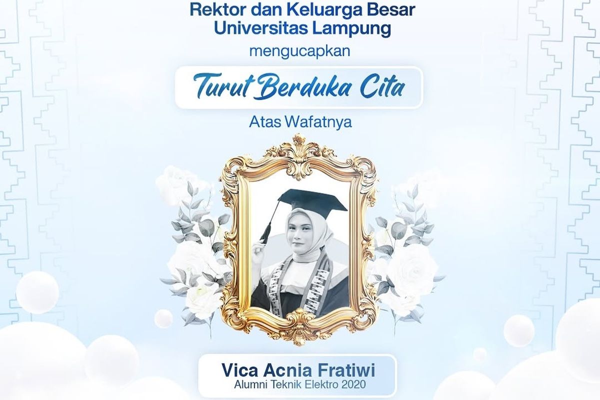 Alumnus UNILA Vica Meninggal dalam Kecelakaan Kereta di Bekasi Timur, Kampus Berduka