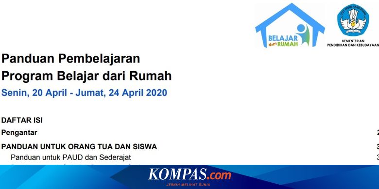 Orangtua Ini Panduan Belajar Dari Rumah Lewat Tvri Dari Kemendikbud Halaman All Kompas Com
