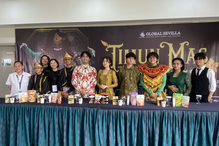 Konferensi pers drama musikal Timun Mas and The Abandoned Promises di Auditorium Sekolah Global Sevilla Pulomas, Jakarta Timur (10/3/2023).
