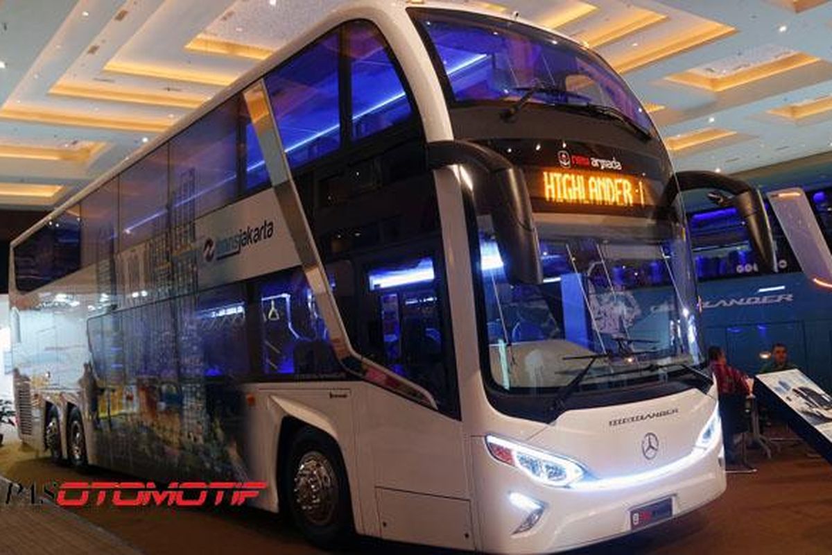 Salah satu dari 8 unit bus tingkat New Armada Highlander pesanan Agung Sedayu Group untuk Transjakarta.
