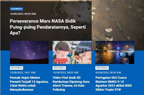 [POPULER SAINS] Perseverance Mars NASA Bidik Puing Pendaratannya | Puncak Hujan Meteor Perseid | Video Viral Anak SD Rambutnya Dipotong Guru