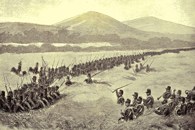 Batalion VII Belanda saat melakukan penyerangan ke Bali dalam Perang Bali I tahun 1846.