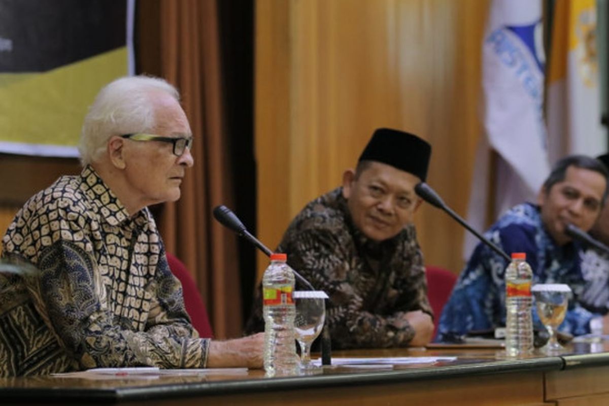 Franz Magnis Suseno dalam seminar nasional ?Ketahanan Moral dan Budaya Bangsa: Bela Negara dan Pencegahan Radikalisme di Kampus? di ruang seminar Sekolah Pascasarjana (SPs) UGM, Yogyakarta (26/7/2019) 