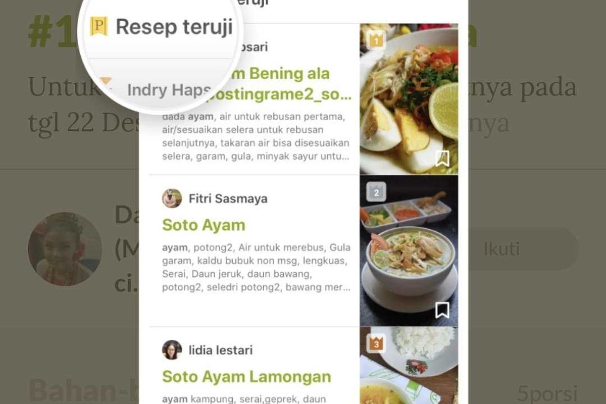 Fitur Resep Teruji (Premium) dari Cookpad.