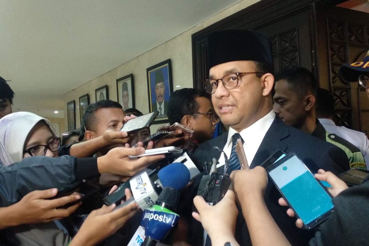 Gubernur DKI Jakarta Anies Baswedan di DPRD DKI Jakarta, Rabu (20/2/2019).