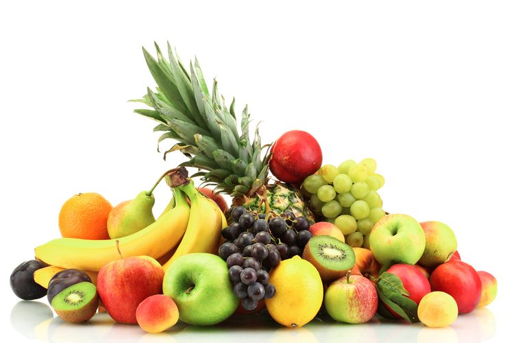 Ilustrasi buah, buah-buahan segar. 