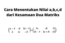 Cara Menentukan Nilai a,b,c,d dari Kesamaan Dua Matriks