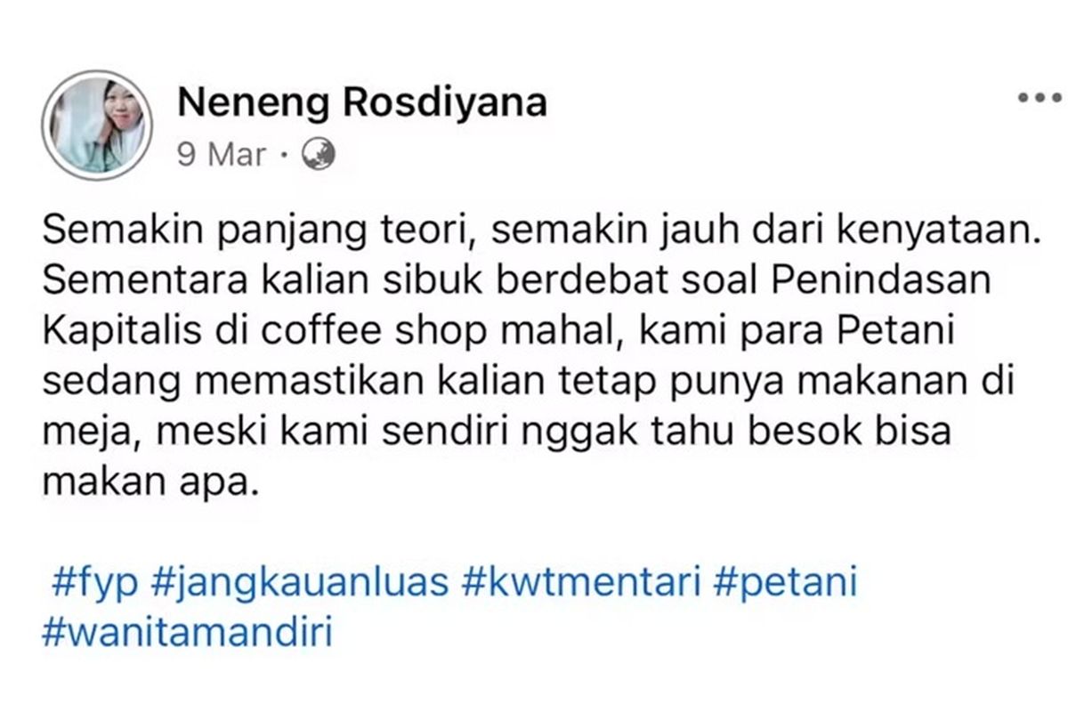 Screenshot Facebook Neneng Rosdiyana