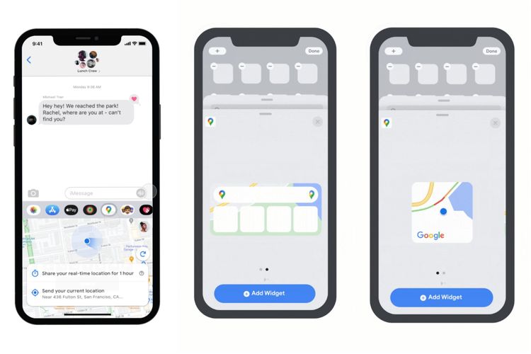 Fitur share live location dan widget di Maps versi iOS.