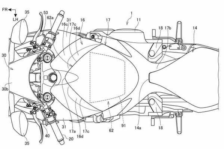 Gambar paten motor sport baru Honda