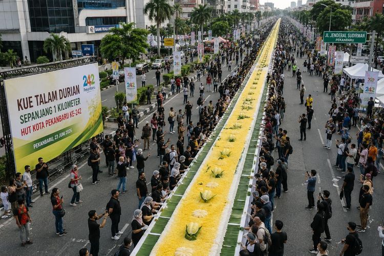 HUT Ke-242 Pekanbaru, UMKM Gotong Royong Siapkan Kue Talam Durian Sepanjang 1 Km