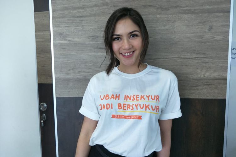 Jessica Mila dalam jumpa pers peluncuran trailer film Imperfect di kantor Starvision, Cempaka Putih, Jakarta Pusat, Jumat (8/11/2019).