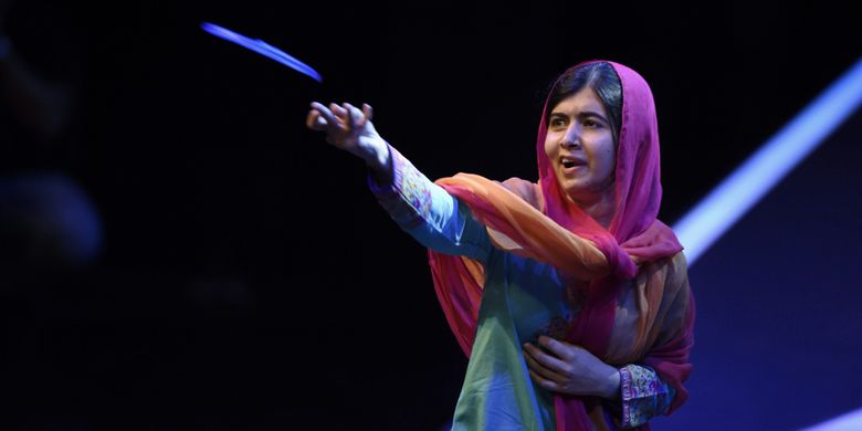 Peraih Nobel pada 2014 Malala Yousafzai berada di Mexico City, Meksiko, 1 September 2017. (AFP/Alfredo Estrella)
