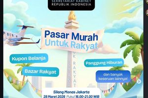 Istana Gelar Pasar Murah di Monas, Ada Kupon Sembako-Makanan Gratis