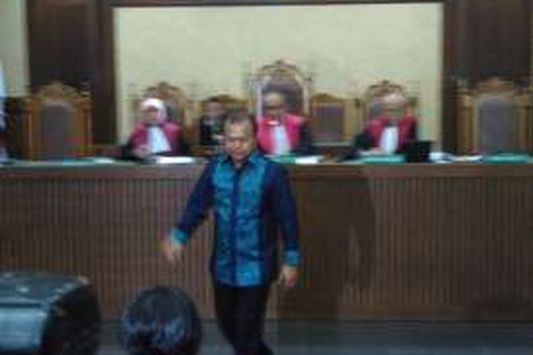 Mantan Sekretaris Jenderal Partai Nasdem Patrice Rio Capella saat bersaksi di Pengadilan Tipikor, Jakarta, Senin (27/1/2016).