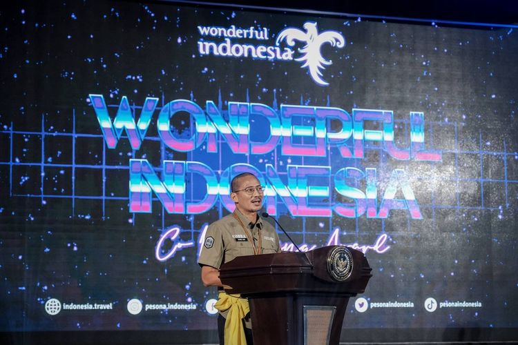 Menteri Pariwisata dan Ekonomi Kreatif (Menparekraf) Sandiaga Uno dalam ajang penghargaan Wonderful Indonesia Co-Branding Awards 2022. 