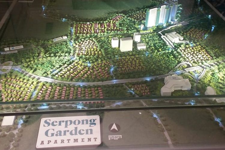 Maket rencana pembangunan Apartemen Serpong Garden.