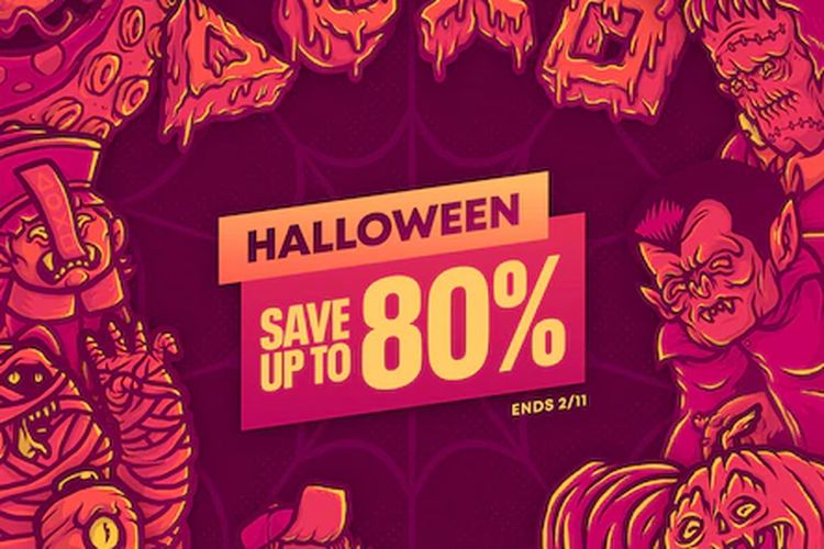 Ilustrasi ajang diskon Halloween Sale di PlayStation Store.