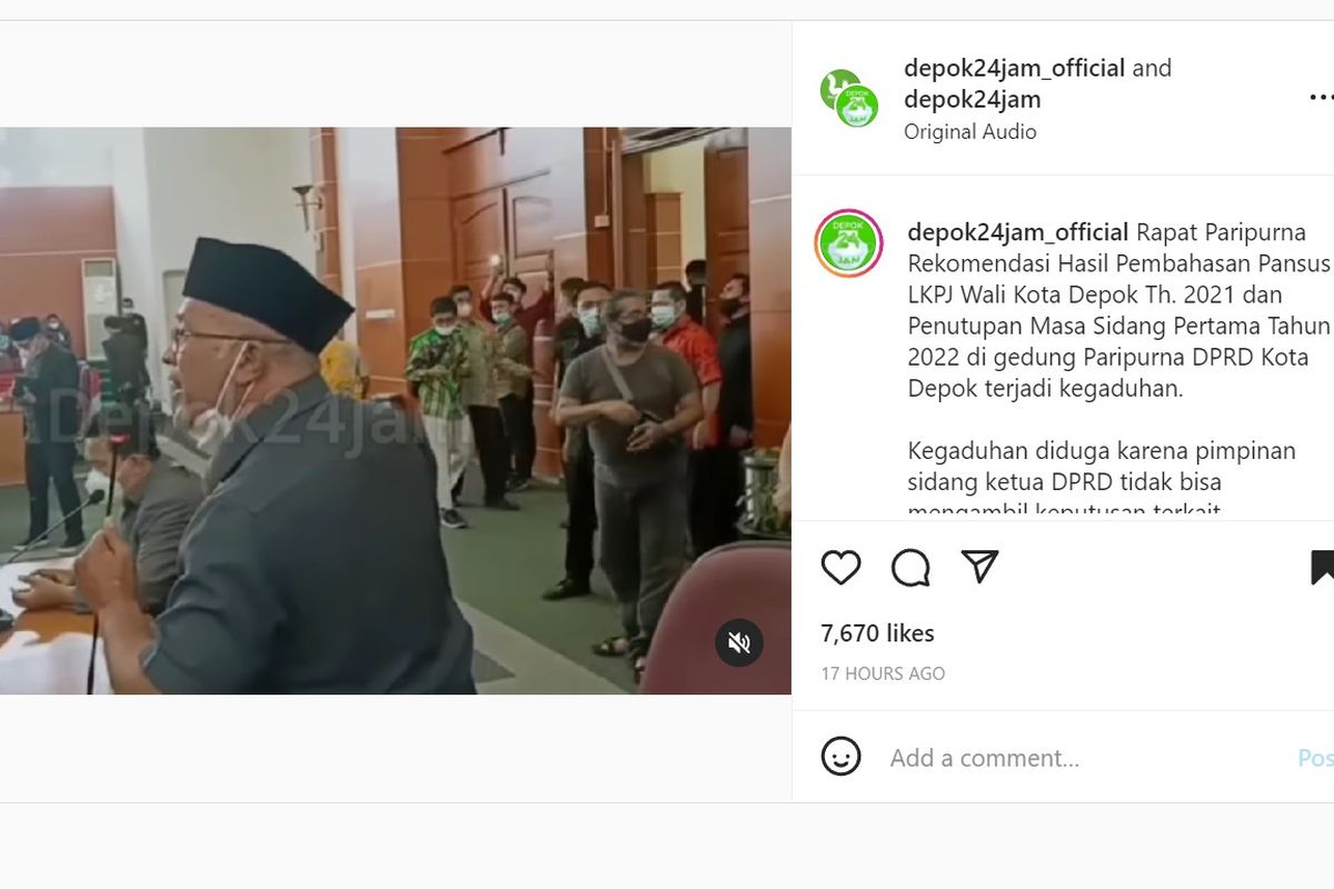Video viral anggota DPRD Kota Depok marah-marah dalam sidang paripurna di Gedung DPRD Kota Depok pada Kamis (29/4/2022).