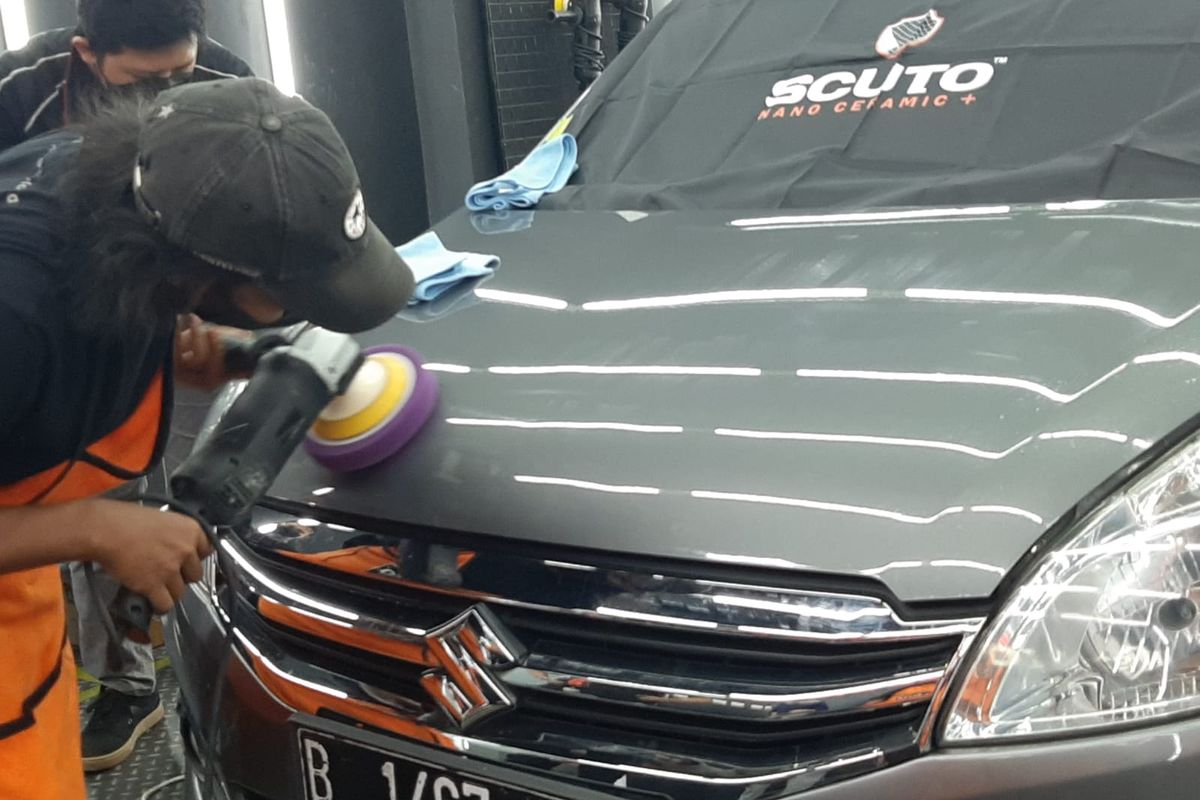 Proses Nano Coating oleh Scuto Indonesia, Jakarta, Senin (28/3/2022)