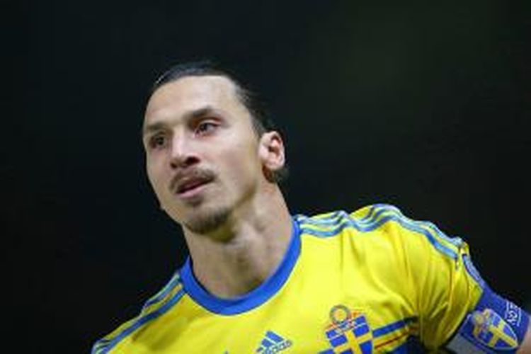 Striker tim nasional Swedia, Zlatan Ibrahimovic.