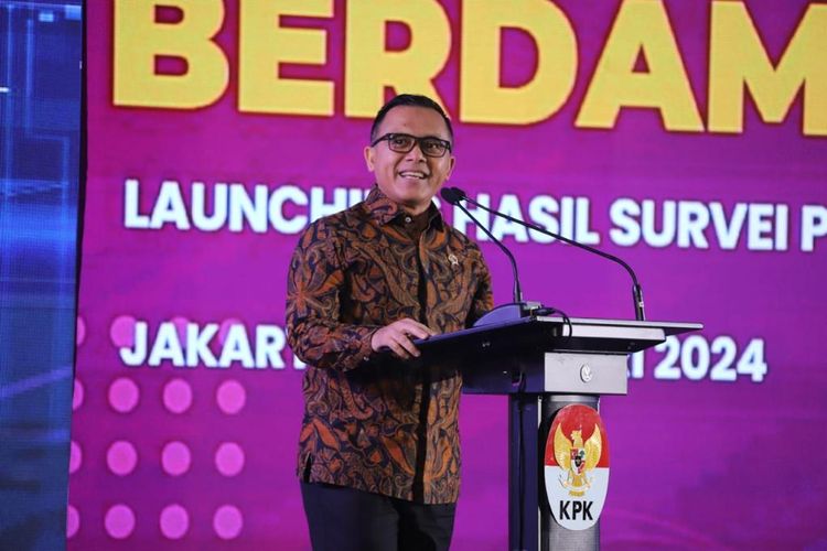 Menteri Pendayagunaan Aparatur Sipil Negara Reformasi Birokrasi (Menpan-RB) Abdullah Azwar Anas dalam Peluncuran Hasil SPI 2023 di Jakarta, Jumat (26/1/2024).
