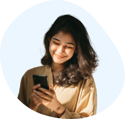 User looking at phone