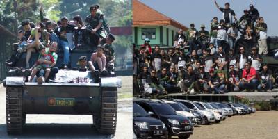 Komunitas Terios-Rush Jajal Tank TNI di Bandung