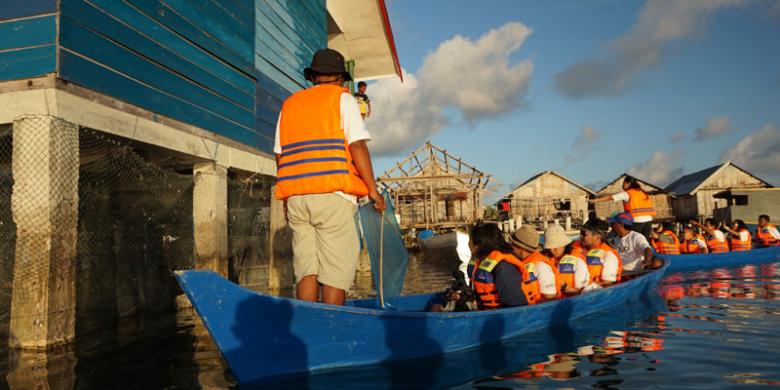 Sekolah Maritim Suku Bajo di Wakatobi, Sulawesi Tenggara, Jumat (8/8/2015).