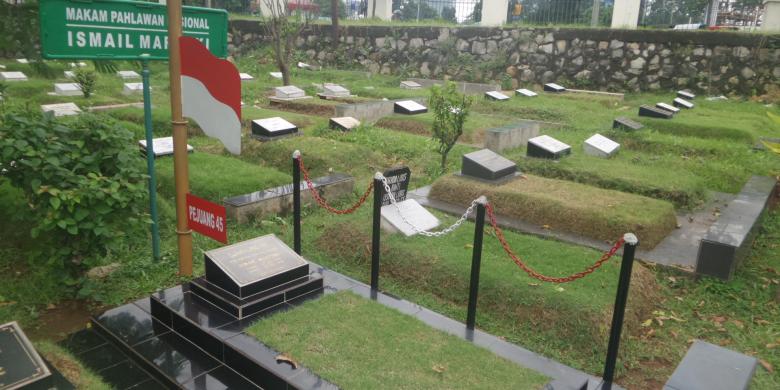 Makam PAHLAWAN NASIONAL Ismail Marzuki di TPU Karet Bivak, Jakarta Pusat yang masih terawat