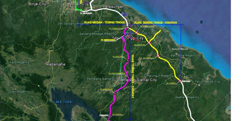 Ini Peta Jalan Tol Tebing Tinggi-Parapat dan Kuala Tanjung