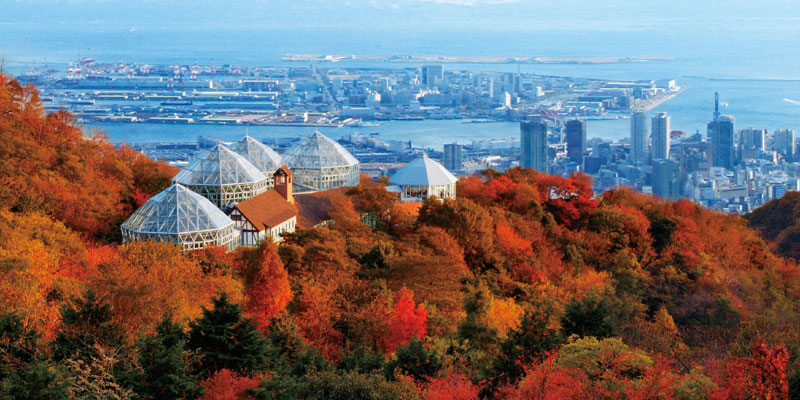 Kobe Nunobiki Herb Garden. Taman ini bisa dijangkau dengan 5 menit jalan kaki dari stasiun Shin-Kobe, Prefektur Hyogo, Jepang.