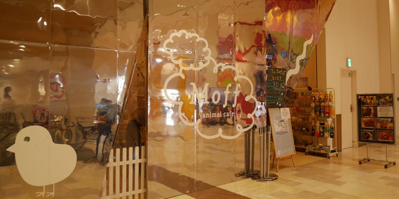 Moff animal cafe cabang Aeon Mall Makuhari Shintoshin di Prefektur Chiba, Jepang.