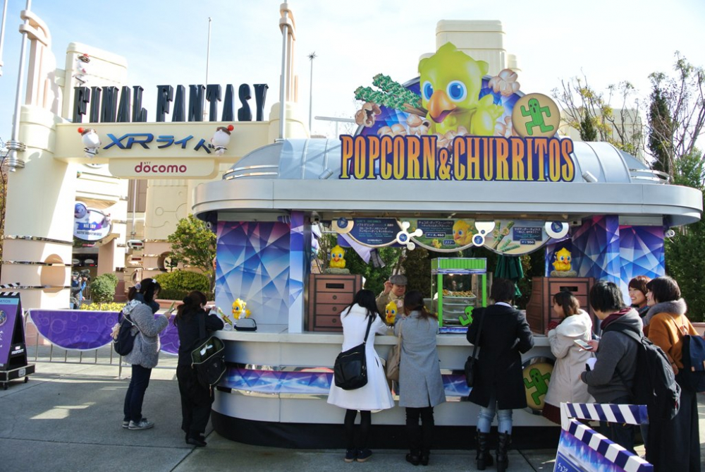 Kedai popcorn di wahana Final Fantasy, Universal Studio Jepang.