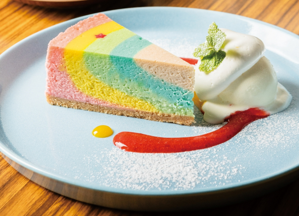 Rainbow Cheesecake Set, 980 yen
