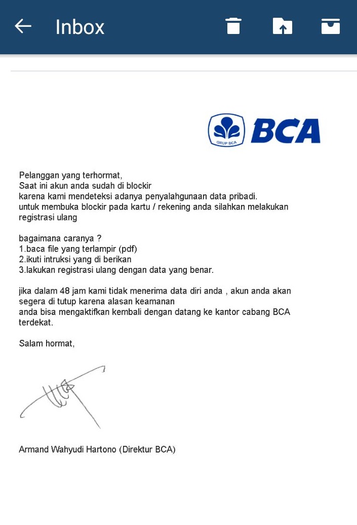 Bca Minta Masyarakat Waspada Modus Penipuan Email Blokir Rekening