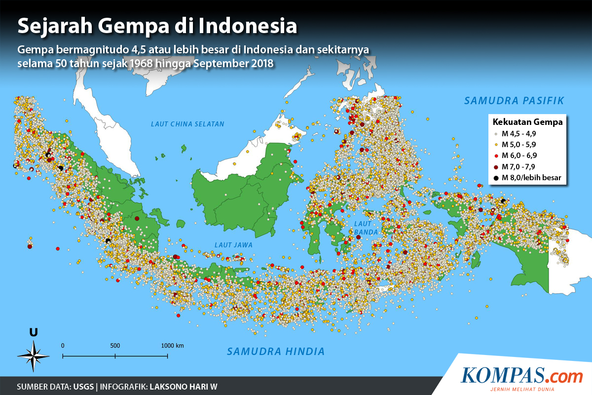 Gempa Terkini Ini 17 Wilayah Yang Merasakan Guncangan Dari Gempa Pangandaran Halaman All Kompas Com