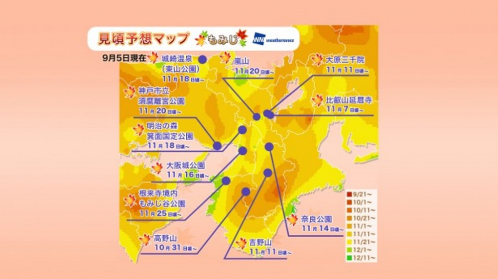 Jadwal Puncak Musim Gugur di Jepang Tahun 2018