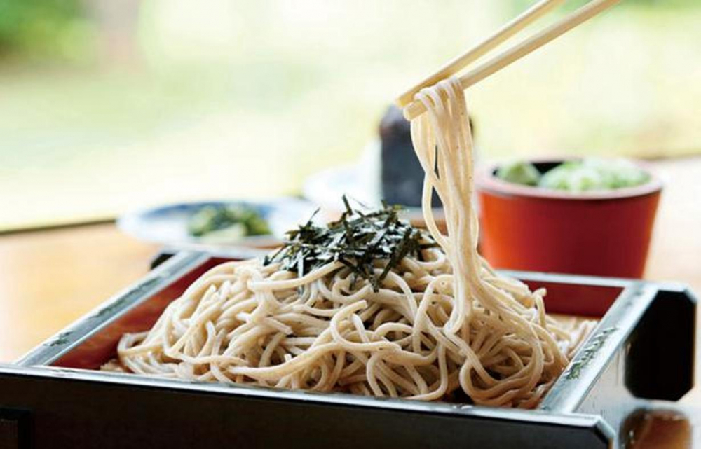 Soba yang baru saja jadi siap untuk dimakan