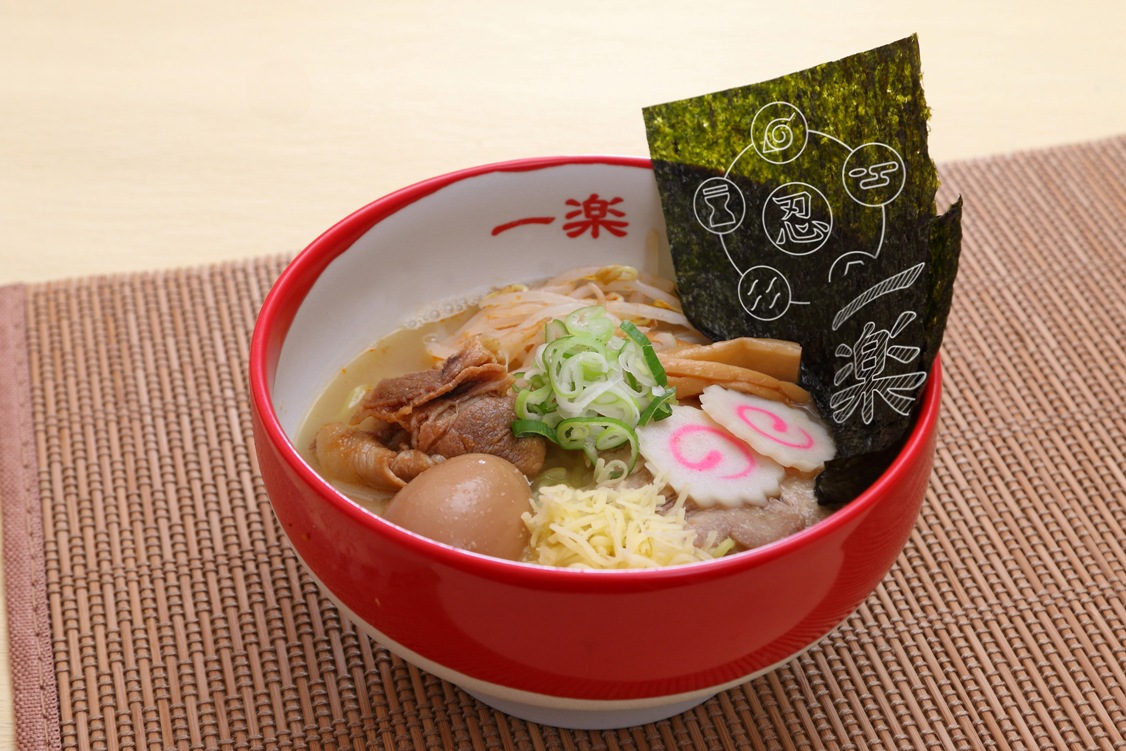 Ramen Shinobi Godaikoku (Lima Negara Shinobi yang Hebat) tersedia dengan kuah miso yang digabung dengan sup babi atau kaldu berbahan kecap asin khas Jepang, dijual dengan harga 1.380 yen