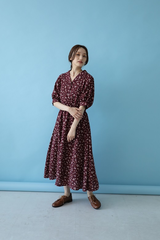 Floral open collar dress dari earth music & ecology 