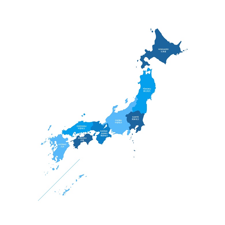 Ilustrasi peta Jepang