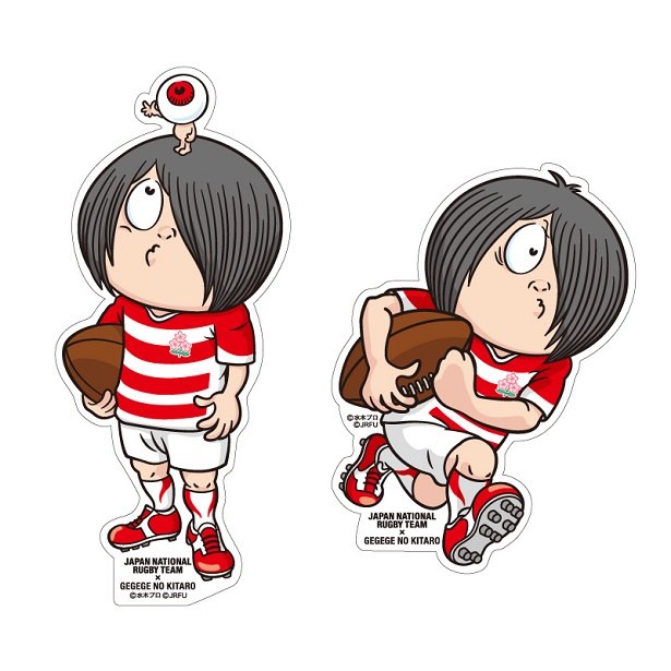 “Stiker Tim Rugbi Jepang x GeGeGe no Kitaro” (600 yen/ lembar)