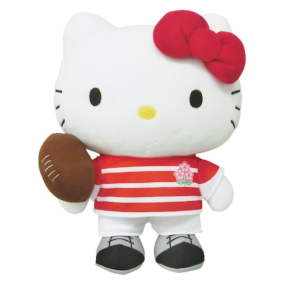 “Boneka Hello Kitty Tim Rugbi Jepang M” (3,300 yen) dengan panjang keseluruhan 25cm